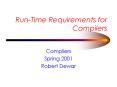 Run-Time Requirements for Compilers PowerPoint PPT Presentation