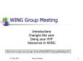 WING Group Meeting PowerPoint PPT Presentation
