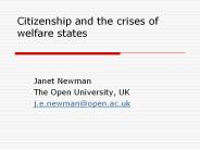 Citizenship and the crises of welfare states