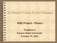 An Internet Voting System Manager