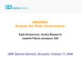 ARGONA Arenas for Risk Governance PowerPoint PPT Presentation