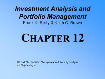 Investment Analysis and Portfolio Management Frank K' Reilly