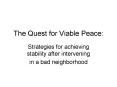 The Quest for Viable Peace: PowerPoint PPT Presentation