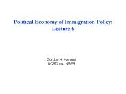 Political Economy of Immigration Policy: Lecture 6