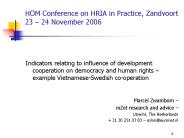HOM Conference on HRIA in Practice, Zandvoort 23 