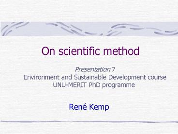 On scientific method