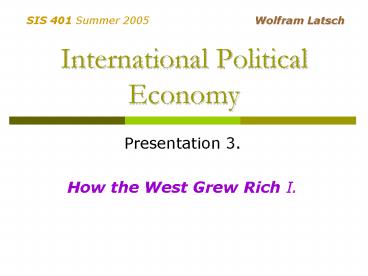International Political Economy