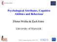 Psychological Attributes, Cognitive Abilities and Behaviour PowerPoint PPT Presentation