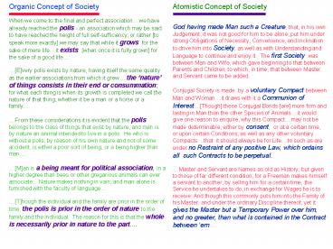 Organic Concept of Society