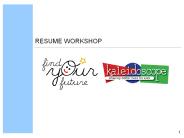 RESUME WORKSHOP
