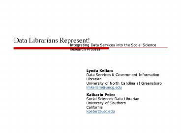 Data Librarians Represent!