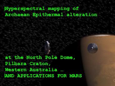 Hyperspectral mapping of Archaean Epithermal alteration
