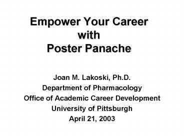 Empower Your Career with Poster Panache