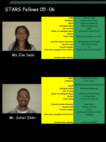 STARS Fellows 05 -06