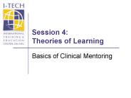 Session 4: Theories of Learning