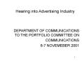 Hearing into Advertising Industry PowerPoint PPT Presentation