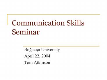 Communication Skills Seminar