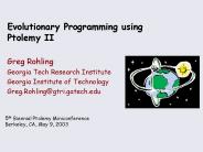 Evolutionary Programming using Ptolemy II