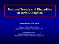 National Trends and Disparities in Birth Outcomes PowerPoint PPT Presentation