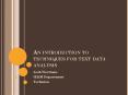 An introduction to techniques for text data analysis PowerPoint PPT Presentation