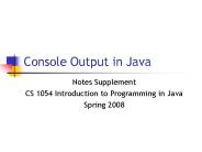 Console Output in Java
