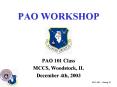PAO WORKSHOP PowerPoint PPT Presentation