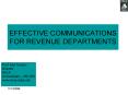 EFFECTIVE COMMUNICATIONS FOR REVENUE DEPARTMENTS PowerPoint PPT Presentation
