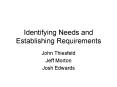 Identifying Needs and Establishing Requirements PowerPoint PPT Presentation