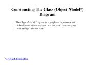 Constructing The Class (Object Model*) Diagram