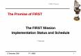 The FIRST Mission Implementation Status and Schedule  T. Passvogel PowerPoint PPT Presentation