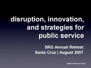 disruption, innovation, and strategies for public service
