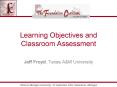 Learning Objectives and Classroom Assessment PowerPoint PPT Presentation