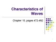 Characteristics of Waves PowerPoint PPT Presentation
