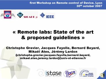 Remote labs: State of the art