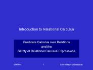 Introduction to Relational Calculus