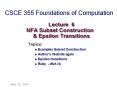 Lecture 6 NFA Subset Construction PowerPoint PPT Presentation