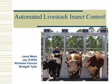 Automated Livestock Insect Control