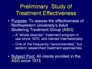 Preliminary Study of Treatment Effectiveness