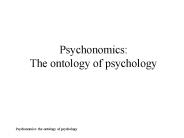 Psychonomics: The ontology of psychology