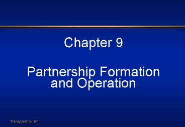Partnership Formation and Operation