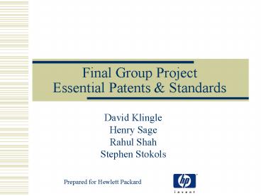Final Group Project Essential Patents
