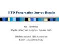 ETD Preservation Survey Results PowerPoint PPT Presentation