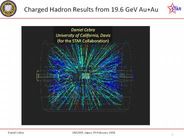 Charged Hadron Results from 19.6 GeV Au Au