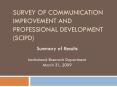 Survey of Communication Improvement and Professional Development SCIPD PowerPoint PPT Presentation