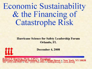 Economic Sustainability