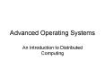 Advanced Operating Systems PowerPoint PPT Presentation