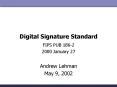 Digital Signature Standard PowerPoint PPT Presentation