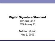 Digital Signature Standard