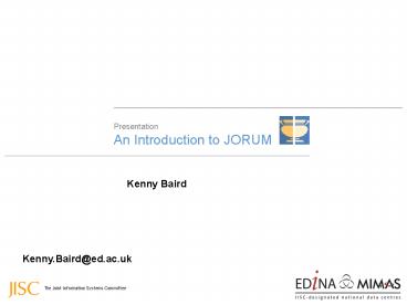 An Introduction to JORUM