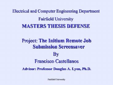 Electrical and Computer Engineering Department